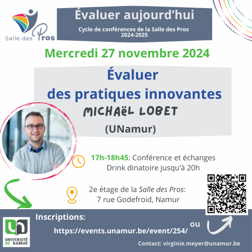 Conférence de la Salle des Pros - Évaluer des pratiques innovantes par Michaël Lobet