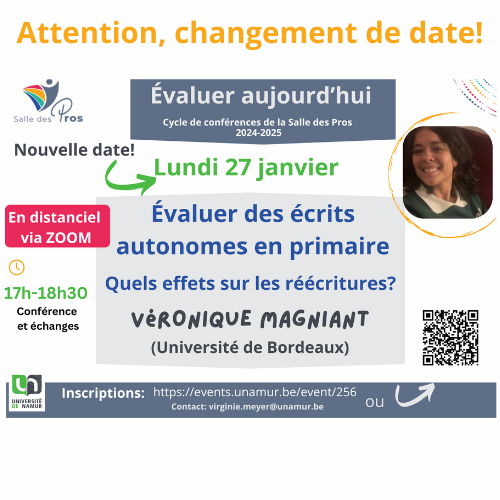 Conférence de la Salle des Pros - Véronique Magniant - Évaluer des écrits autonomes en primaire: quels effets sur les réécritures?