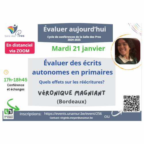 Conférence de la Salle des Pros - Véronique Magniant - Évaluer des écrits autonomes en primaire: quels effets sur les réécritures?