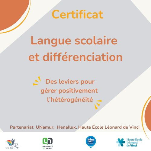 Séance d'information du certificat Langue scolaire et différenciation