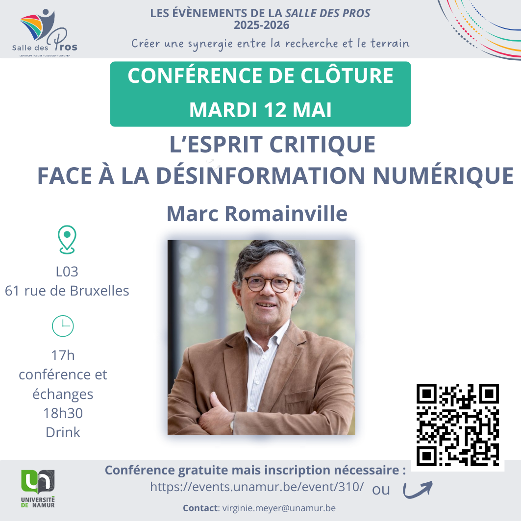 Conférence de clôture de la Salle des Pros - "L'esprit critique face à la désinformation numérique" Marc Romainville