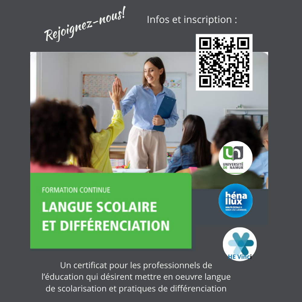Séance d'information du certificat Langue scolaire et différenciation. La gestion positive de l'hétérogénéité par la langue de scolarisation.