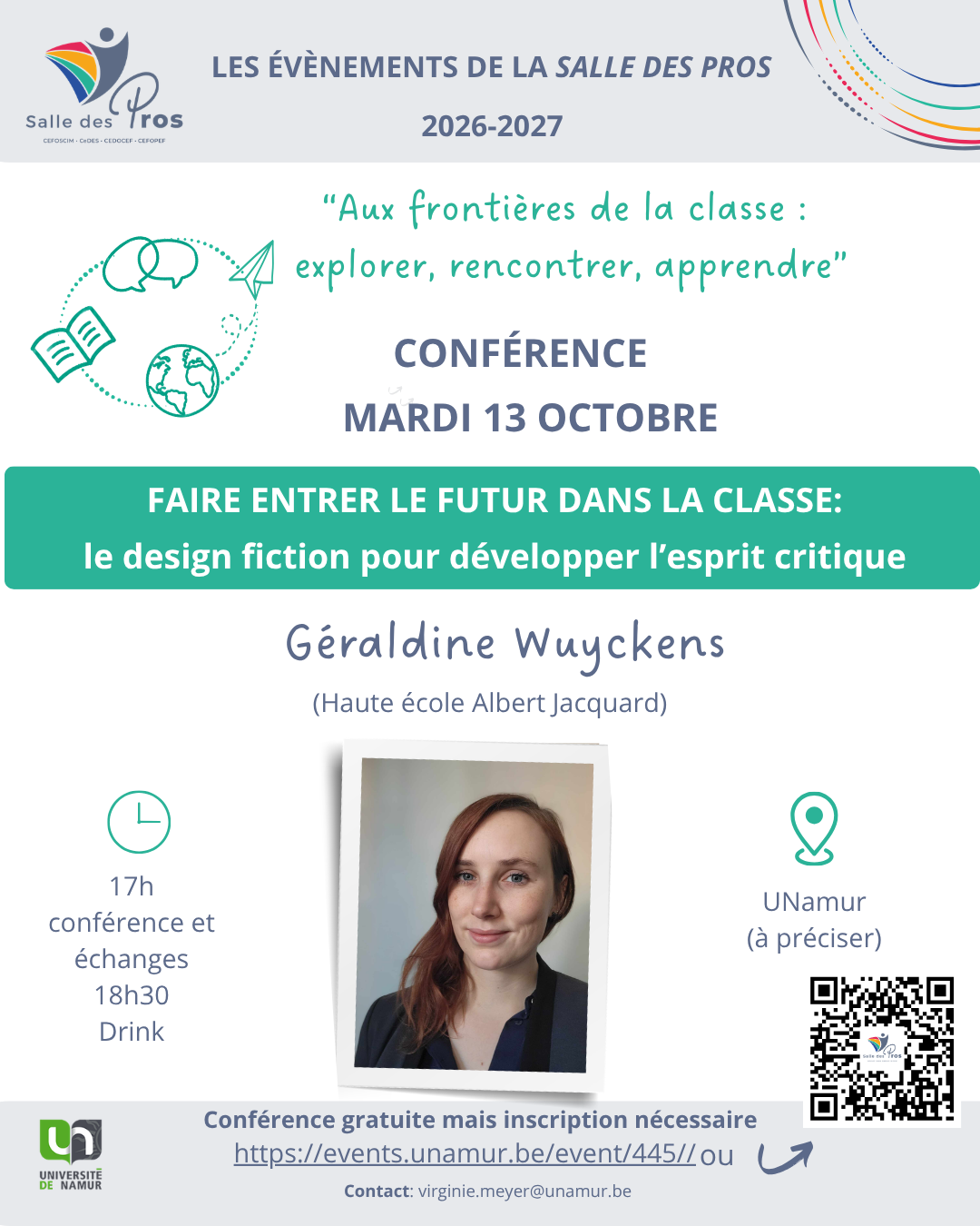 Conférence de la Salle des Pros : "Faire entrer le futur dans la classe: le design fiction pour développer l'esprit critique" Géraldine Wuyckens